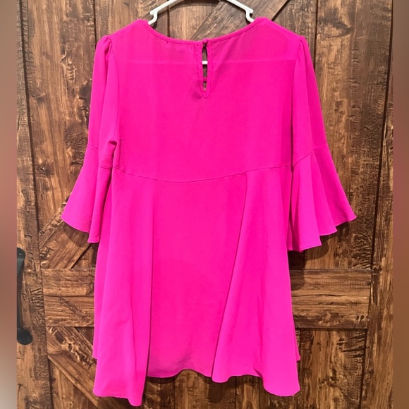 She + sky women’s hot pink vneck blouse size small‎ - Picture 3 of 5